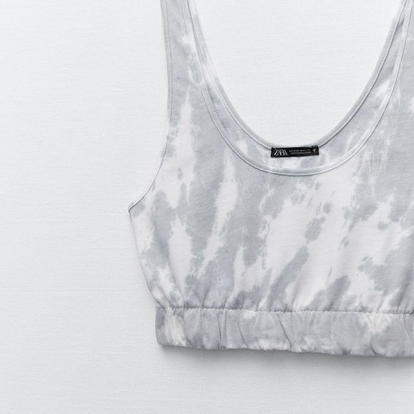 NWT ZARA COLLECTION TIE DYE CROP TOP SPORTY - Picture 6 of 7